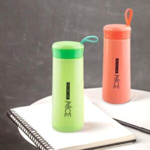 Portable 18cm insulated bottle with a stylish carry loop.